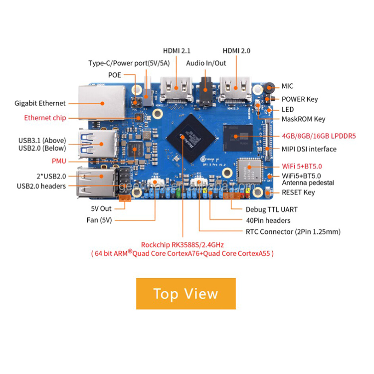 Orange Pi 5 Pro 4GB 8GB 16GB R - Orange Pi 5 Plus 16Gb のレビューと価格