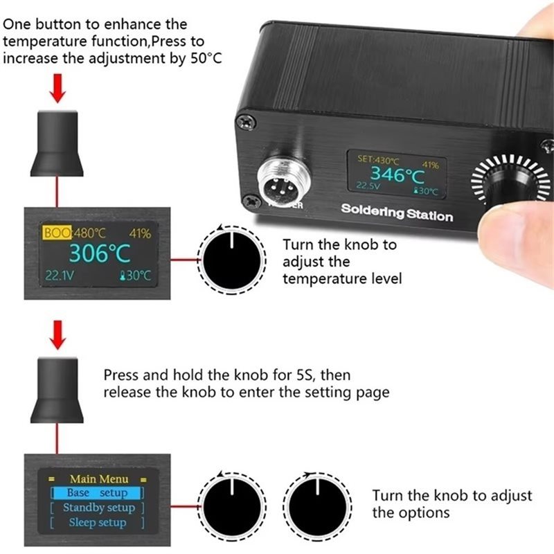 B23B T12 家庭用修理はんだ付けステーションポータブル - Soldering Station T12 Oled のレビューと価格